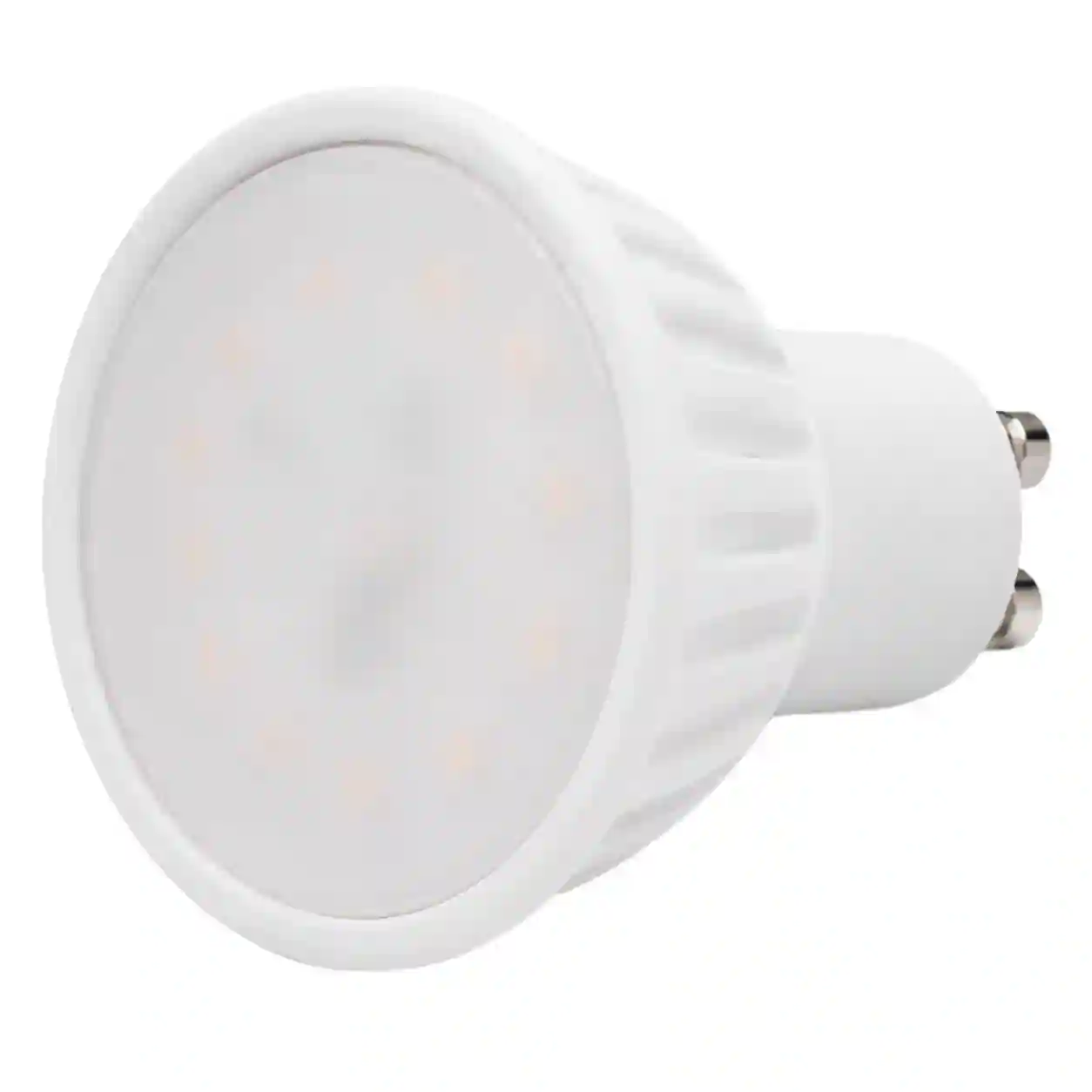 Detail matného krytu žárovky GU10 s prosvítajícími LED čipy